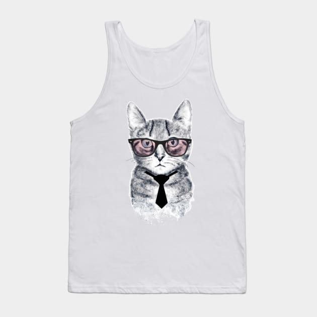 Panka's Smart Cat Tank Top by andreabeloque